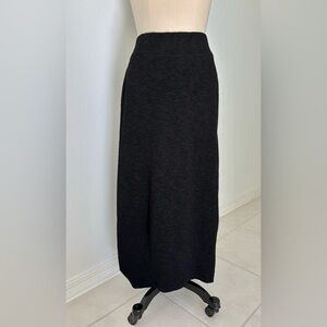 Cut Loose Lantern Skirt Textured Knit Black Wide Elastic Waist L